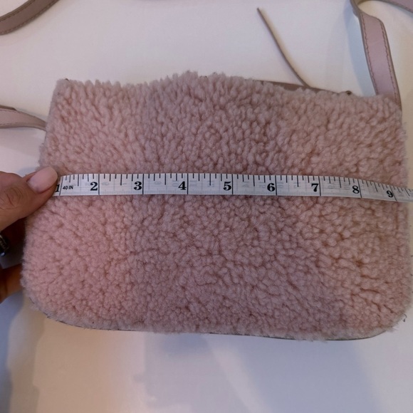 MADEWELL Blush Avalon Pink Shearling Sherpa Leather Crossbody Bag Purse - Picture 13 of 13